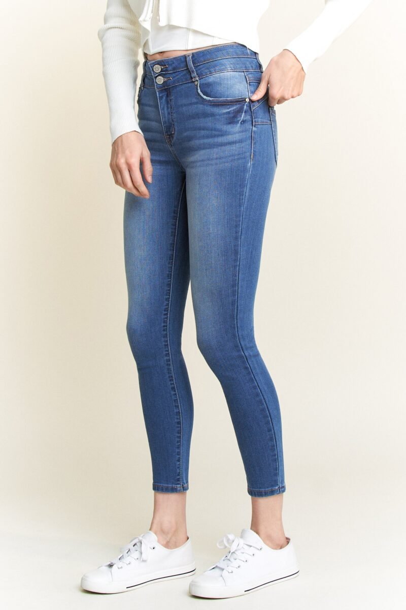 Double Waist High Rise Ankle Skinny Jeans - Image 10